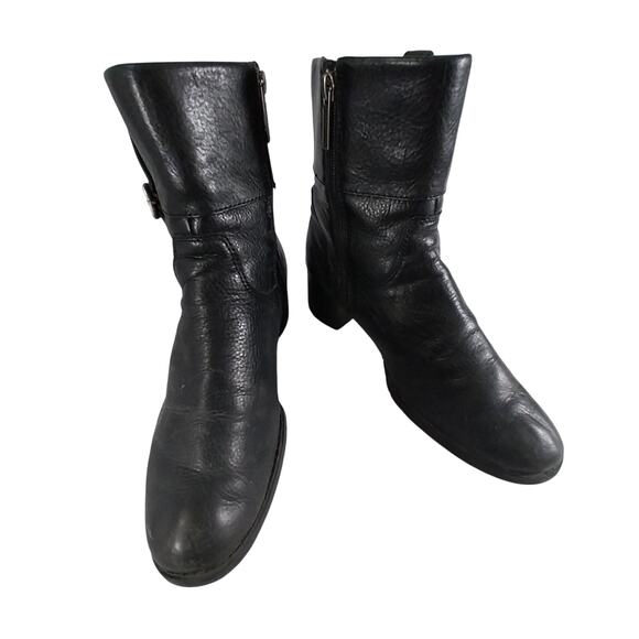 Harley-Davidson Black Leather Buckle Ankle Boots - Picture 2 of 13